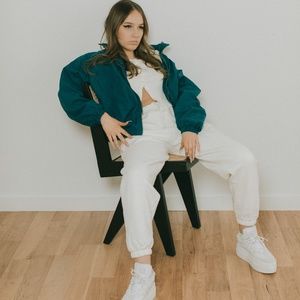 Vintage teal windbreaker